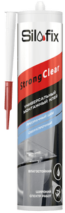 SILFIX StrongClear, монтажный универсальный клей, прозрачный (каучуковый), 290 мл (уп-12шт)