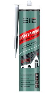 Sila клей-герметик для кровли, битумно-каучуковый, черный, 310мл  (1 уп - 12 шт)