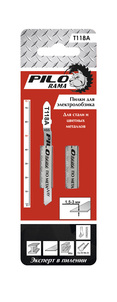Пилки для лобзика HSS 75x50 мм 21з/д(сталь,цв.мет.,пласт. h=1,5-3мм) T118A 2шт/карта "Pilorama"