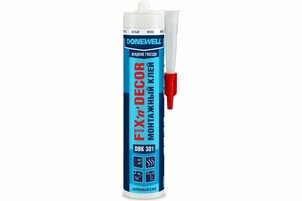 Клей DONEWELL FIX-n-DECOR DBK-301 монтажный на акриловой основе, морозостойкий, белый, 260 мл