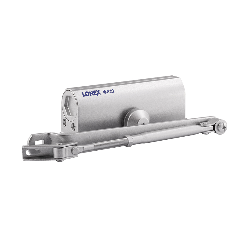 Доводчик дверной LONEX 330 (от 50 до 120 кг)(серебро) морозостойкий