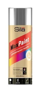 Sila HOME Max Paint, эмаль аэрозольная,  с мет.эфф.,СЕРЕБРЯНЫЙ МЕТ,520мл (12 шт)