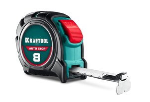 KRAFTOOL AutoStop 8м х 25мм, профессиональная рулетка с автостопом