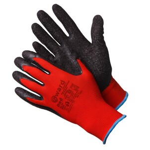 GWARD Перчатки нейлоновые красные с текстурированным латексным покрытием 12/240 (размер 9)