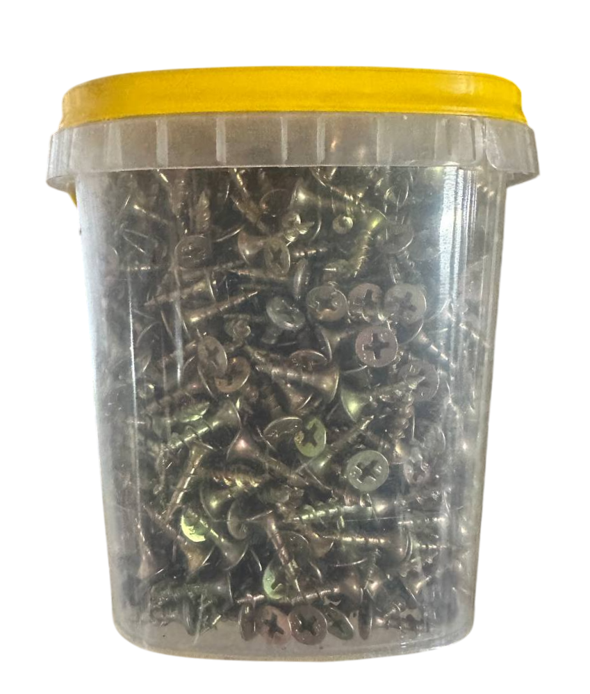 САМОРЕЗЫ ДЛЯ ГКЛ ПО ДЕРЕВУ 3,5*19 (ведро 1кг.) ЖЁЛТЫЕ