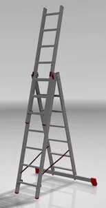Лестница алюминиевая трёхсекционная профессиональная Новая Высота NV 3230, 3х7(1,85м - 3,67м)