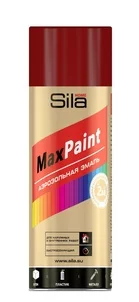 Sila HOME Max Paint, эмаль аэрозольная, универс., ТЕМНО-КРАСНЫЙ RAL3011, 520мл (12 шт)