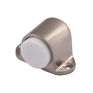 Ограничитель дверной 108 (мат.никель) с белой резинкой