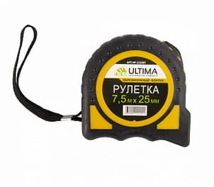 Рулетка Ultima, 7,5м х 25мм, обрезиненный корпус (1 уп -10 шт)