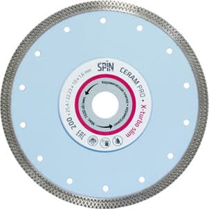 Диск алмазный сплошная кромка,сух.рез200*10*25,4/22,23*1,6мм "Spin X-Turbo Ceram Pro