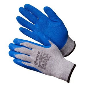 GWARD Перчатки серого цвета покрытые текстурированным латексом синего цвета 12/360 (размер 9)